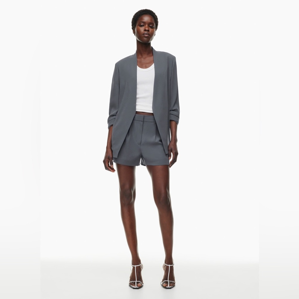 Babaton Aritzia Macauley Power Cropper Blazer in Grey, Size 10